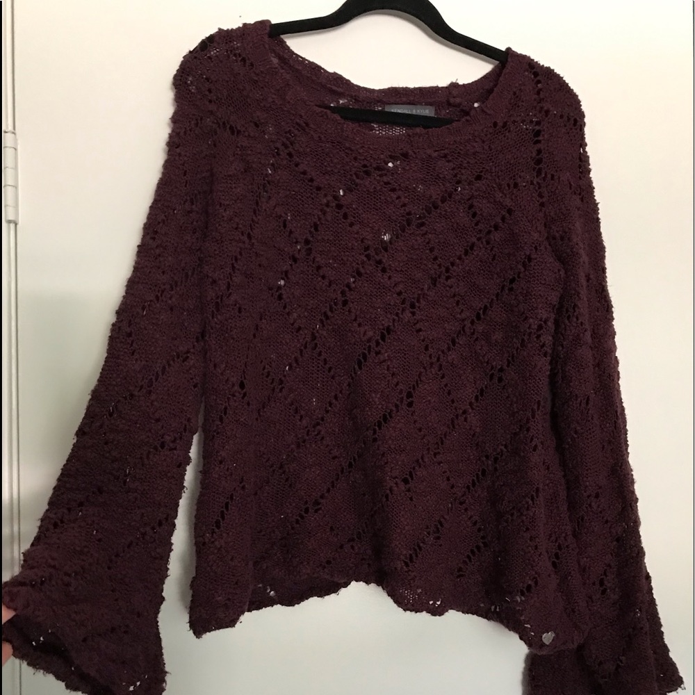 Maroon Crochet Sweater